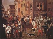 Franz Pforr Entry of Emperor Rudolf of Habsburg into Basel in 1273 (mk22) oil painting picture wholesale